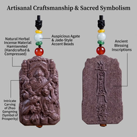 Pendentif personnalisable Zhao Gongming, Dieu de la Richesse, parfumé aux herbes naturelles, fait main, aromathérapie traditionnelle, cadeau bien-être