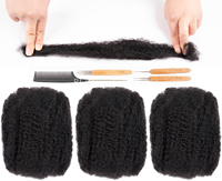BLT Vente Chaude en Gros Cheveux Humains 100 % Naturels Afro Crépu en Vrac, Cheveux Noirs Afro Crépus Bouclés en Vrac