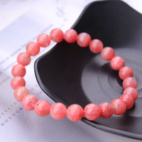 Bracelet pour femme en perles de rhodonite rouge naturelle de haute qualité, motif pierre rose, cristal rose, bijoux de mode