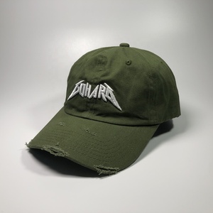 OEM Cotton Unstructured <strong>Army</strong> Green Baseball <strong>Cap</strong> With 3D Embroidered logo Custom Distressed Dad Hat - Product Image 2