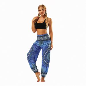Pantalones de yoga tipo harem de chifón para mujer, OEM, de verano, con cintura elástica, holgados, estampados, hasta el tobillo, de cintura media, informales, de alta calidad y bajo precio. - Product Image 5