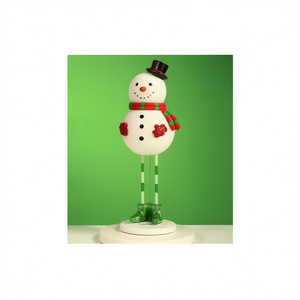 Resin Snowman Ornament Round Festival Style Christmas Decoration Mixed Colors Holiday Supply - Product Image 1