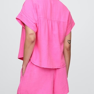 Nueva Colección OEM: Conjuntos de Lino para Mujer, Oferta Especial, Traje de Gasa de Algodón de 2 Piezas, Estilo Holgado, para Primavera/Verano, Casual y Cómodo - Product Image 3