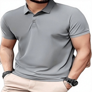 Chemise jaune à manches courtes pour homme avec poche poitrine, décontractée, en coton tricoté respirant, infroissable, couleur unie, logo frontal - Product Image 6