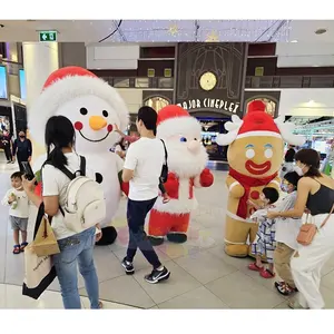 Opblaasbare Kerst Santa Claus Sneeuwman Rendier Elanden Elanden Mascotte Kostuum Karakter Dier Cartoon Voor Volwassenen