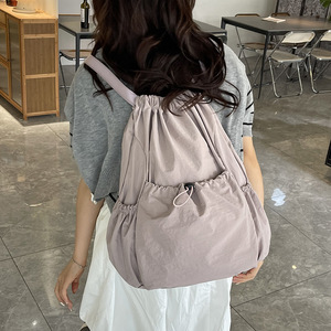Sac à dos tendance style coréen imperméable avec cordon de serrage, léger, décontracté, pour le voyage et la gym - Product Image 4