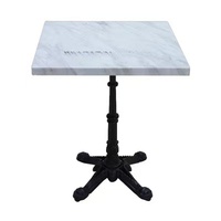 Meubles de restaurant en gros, tables et chaises de salle à manger d'extérieur, ensemble de style français, design antique, matériau en marbre, pour café et bar