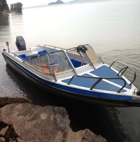 520cm afrique pas cher en fibre de verre 17ft 8 passagers Ride Open Simple bateau de pêche en fibre de verre avec moteur à essence hors-bord
