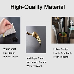 Tondo quadrato per uso domestico maglia Mobile impilabile 360 rotante scaffale per verdure ruota cucina cestino portaoggetti per frutta in metallo - Product Image 6