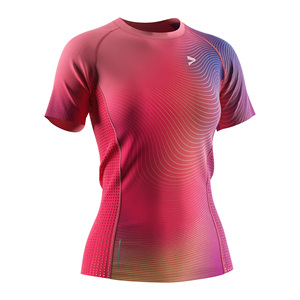 Night Running <b>Neon</b> Print T-<b>Shirt</b> <b>Women</b> Reflective Logo Underarm Ventilation for Summer Race - Product Image 4