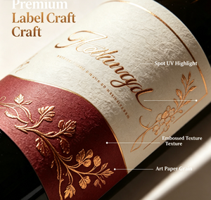 Etiquetas Personalizadas para Botellas de Vino Tinto con Patrón Rizado en Relieve, Resistentes al Agua y a los Arañazos, de Vinilo, para Supermercados - Product Image 5