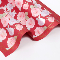 Papier d'emballage pour fleurs imperméable, style rétro, avec bordure en lettres, pour bouquet, mariage, Saint-Valentin