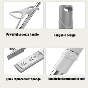 Vadrouilles intelligentes Lavage à la main sans rouleau absorbant Squeeze humide & sec microfibre vadrouille pad - Product Image 4