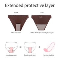 Culottes menstruelles lavables en coton et nylon biodégradable pour femmes, grandes tailles, sous-vêtements OEM