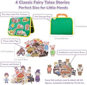 Juego de Historias de Tela de los Tres Cerditos, Material de Fieltro, Tablero de Franela, Suministros Educativos para Niños Preescolares - Product Image 4