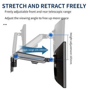 <span class=keywords><strong>Support</strong></span> d'écran <span class=keywords><strong>mural</strong></span> avec bras de moniteur d'air à ressort à gaz en aluminium pour ordinateurs et accessoires de 10 '-32' Produits en stock - Product Image 2