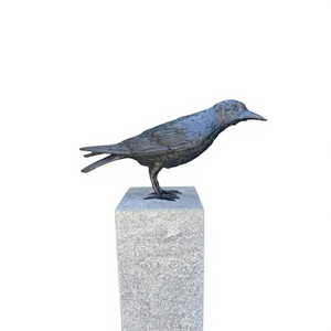 Sculpture de Corbeau en Bronze Décorative Nouveauté, Figurine d'Oiseau Faite à la Main Personnalisée pour Présentation sur Table, Fabricant - Product Image 1