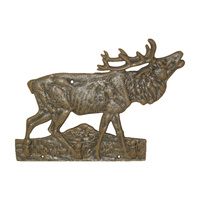 Crochet mural robuste en fonte, tête de cerf scandinave, grand crochet double pour manteaux, décoration murale en fonte, cerf