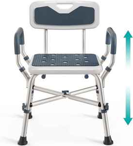 <span class=keywords><strong>Chaise</strong></span> <span class=keywords><strong>de</strong></span> <span class=keywords><strong>douche</strong></span> à <span class=keywords><strong>hauteur</strong></span> <span class=keywords><strong>réglable</strong></span>, capacité <span class=keywords><strong>de</strong></span> 450 lb avec accoudoirs rembourrés et dos, équipement <span class=keywords><strong>de</strong></span> sécurité pour salle <span class=keywords><strong>de</strong></span> bain pour personnes âgées handicapées - Product Image 1