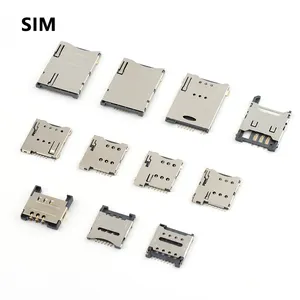 -Poussoir type Anti-Écrasement Connecteur de carte sim Sim 6 6 + 1 7 8 broches Micro Sim Prise Connecteur