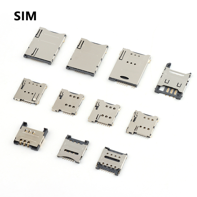 Push Push Type Anti-Crush Sim Card Connector Sim 6 6+1 7 8 Pin Micro Sim Socket Connector
