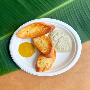 Assiette ronde en bagasse blanche de 9 pouces, jetable, en fibre de canne à sucre, pour servir les aliments, biodégradable, compostable, vaisselle - Product Image 1