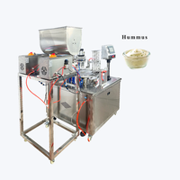 Machine automatique de remplissage et de scellage de films pour liquides (miel, pâte de chocolat, sauce piquante, yaourt, beurre) en gobelets, avec fonction de pré-découpe