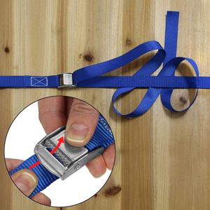 Correas de amarre de nailon con trinquete ajustable y hebilla de leva cromada de zinc de 1 pulgada y 800 kg, 1 metro, para motocicleta, carga, kayak, canoa, camión - Product Image 4