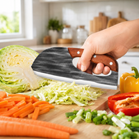 Couteau de chef chinois 40Cr15MoV, manche en bois naturel, forgé à la main, durable, hachoir de cuisine pour couper la viande et les légumes, vente en gros