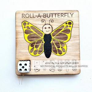 Rompecabezas de Madera Cuadrados Creativos, Tablero Roll-a-Game de Animales Cortados con Láser, Artesanías de Madera para Cajas de Madera para Niños, Letreros de Pared, Novedad - Product Image 2