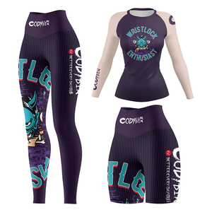 Женские компрессионные леггинсы оптом, на заказ, для единоборств (рашгард, BJJ), униформа для единоборств, защита от УФ-излучения UPF50, спандекс/нейлон - Product Image 2