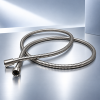 Tuyau de douche flexible en acier inoxydable brossé couleur canon de fusil G1/2 à double verrouillage anti-torsion pour salle de bain