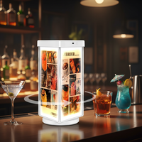 Boîte lumineuse décorative LED rechargeable et rotative avec support triangulaire, cadre en acrylique rétroéclairé, panneau de bureau durable et écologique