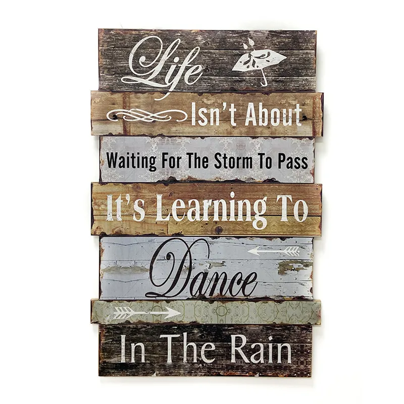 American Retro Wall Decoration Daily Life Inspirational Quote Wooden Hanging Sign Large Size 8mm MDF Wood Crafts Gifts