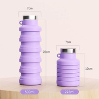 Bouteille d'eau pliable pliante en silicone sans BPA capacité de 500ml eau bouillante potable directe Applicable pour les voyages en camping