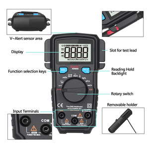 BSIDE ADM66 Digital Multimeter True RMS 6000 Counts Auto <b>Range</b> AC DC Voltage Current Capacitance Frequency Home Use - Product Image 4