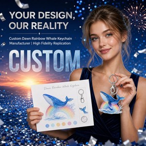 Porte-clés Mascotte Baleine Arc-en-ciel Personnalisée en Peluche, Vente en Gros, Cadeau du Nouvel An, Logo CPC, Cadeau <span class=keywords><strong>de</strong></span> Fêtes Saisonnier, Jouet Doux OEM ODM - Product Image 2