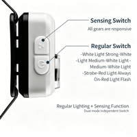 Phare LED polyvalent avec deux sources lumineuses, commande activée par la mouvement, angle de faisceau réglable, pour la pêche de nuit, la course à pied