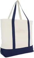Sac fourre-tout à bandoulière grande capacité en toile de coton robuste, résistant à l'eau, avec fermeture éclair tendance et rivets, pour femme - Idéal pour la plage et les voyages