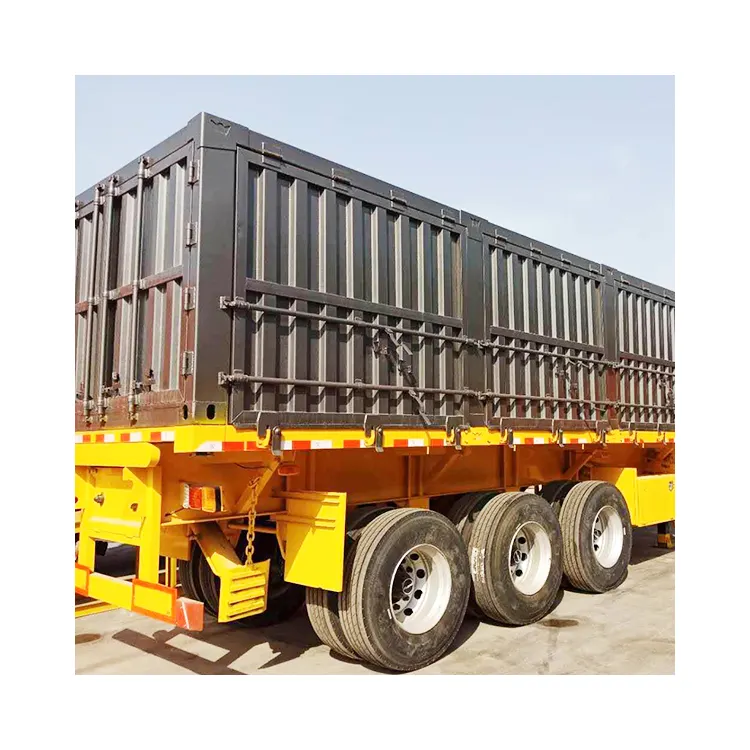 हाइड्रोलिक सिलेंडर 40 फीट 50 सीबीएम 60 टन स्टील साइड टिपर टिप-बैक डंप सेमी ट्रक ट्रेलर