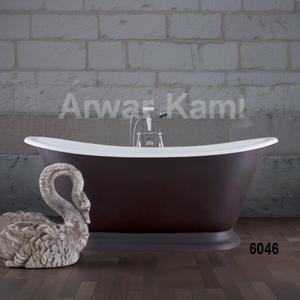 Bañera Moderna de Hierro Fundido Hecha a Mano con Acabado Marrón - Product Image 1