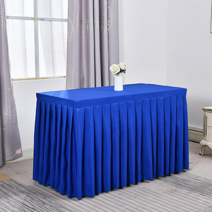 Falda de Mesa Lisa Rosa Intenso con Volantes, Desechable, Impermeable, Resistente al Aceite, de Poliéster, Tamaño Personalizado para Bodas, Banquetes, Eventos de Hotel - Product Image 2