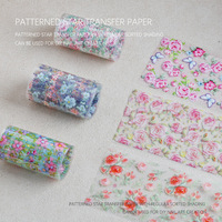 Papel de Transferencia para Uñas con Diseño Floral de Rosas Vintage, Adhesivos de Transferencia para Uñas con Patrón de Mariposas y Flores, para Manicura DIY en Salón de Uñas