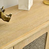 Meuble de rangement vintage INNOVA en bois massif avec porte vitrée, style ferme, pour salon, salle à manger ou entrée