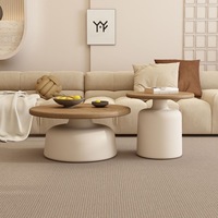 Table basse en bois décorative en promotion pour la maison, le bureau ou la salle à manger – Design simple, table basse ronde en bois, table basse moderne en bois