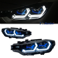 XUNBAI Faro LED tipo cuchara con láser azul Plug & Play para F30 F35 2011-2016, Bi-lente, DRL, Señal de giro, Ajuste directo, 12V, Reemplazo de mejora