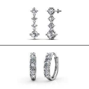 <span class=keywords><strong>Pendientes</strong></span> de tuerca y aro <span class=keywords><strong>pequeños</strong></span> mixtos de 5 días al por mayor adornados con cristales de <span class=keywords><strong>Swarovski</strong></span>, conjunto de joyería Daisini, regalo de cumpleaños - Product Image 6