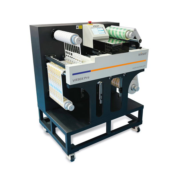 Label Rotary Die Cut & Slitting Machine Digital Roll to Roll Label Finisher High Productivity 3m/min Motor Delta PLC VR30X Pro