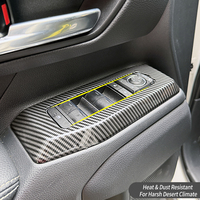Accessoires pour Toyota Prado LC250 2024-2026 : Garniture de panneau de commande de porte en fibre de carbone ABS, garniture de commande de fenêtre, pièces intérieures