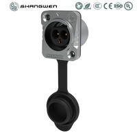 Connecteur Powercon 3 broches Push Lock IP67 Mâle/Femelle, Prise Mâle 20A 250V, Coque PC Alliage UL94-V0, 1000 Cycles, Visserie, Extérieur